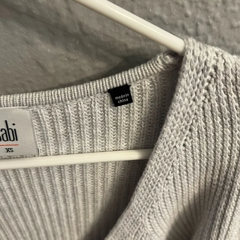 Women's Cabi ‎ Gray V-neck sweater oversized Size XS - Picture 4 of 7